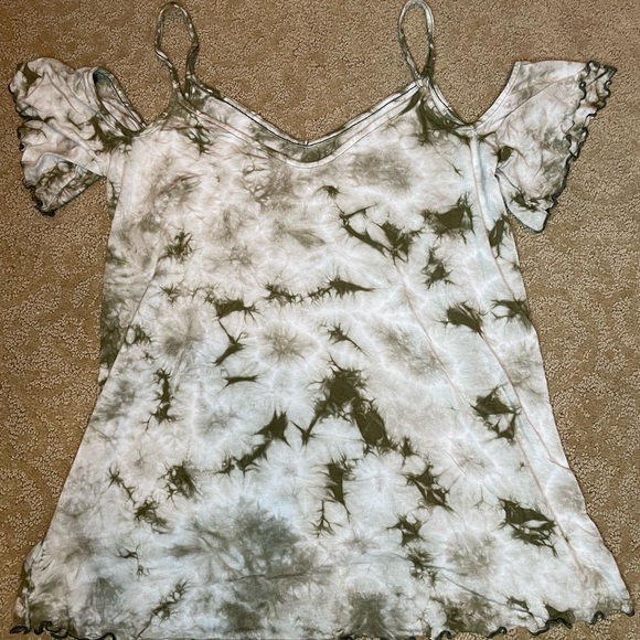 American Eagle Soft&Sexy Small Green/White Tie Dye Tank Top - Picture 8 of 8